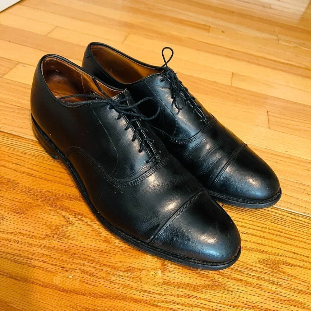 Allen Edmonds Park Avenue Cap Toe Black Lace-Up Oxfords Size 12 D